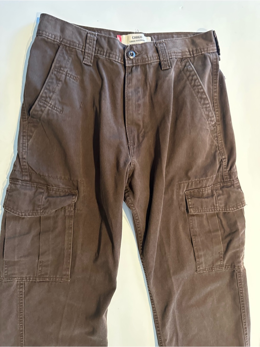 Levis Cargo Pants Jeans Mens 30x30 Brown Straight Leg Casual Hiking Work Cotton